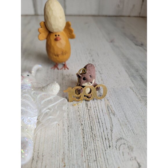Easter egg chick bunny ballerina squirrel ornament figure set spring - Picture 2 of 7
